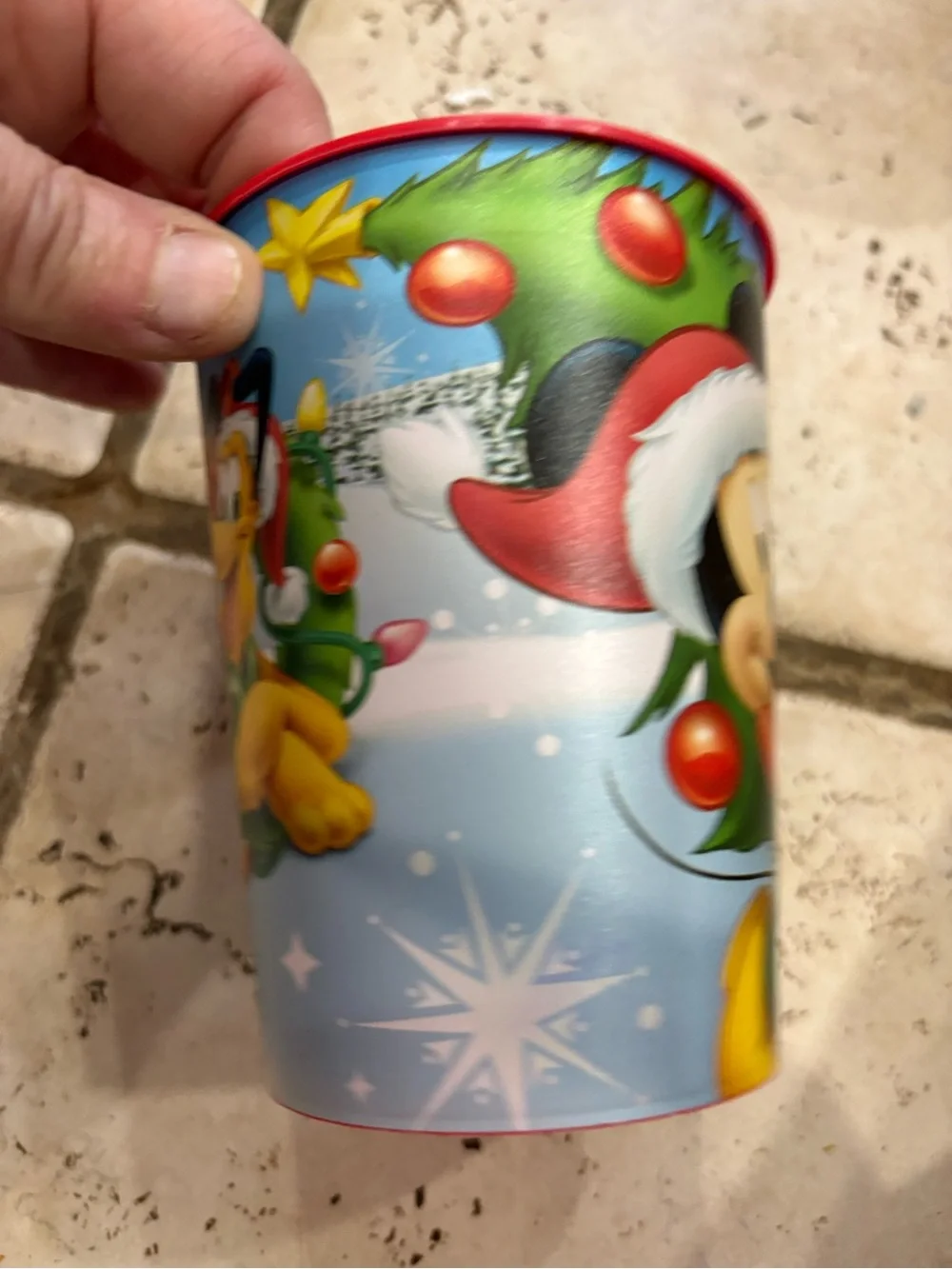 Disney Mickey Mouse Holiday Party Cup in Red, Green, Blue set of 2